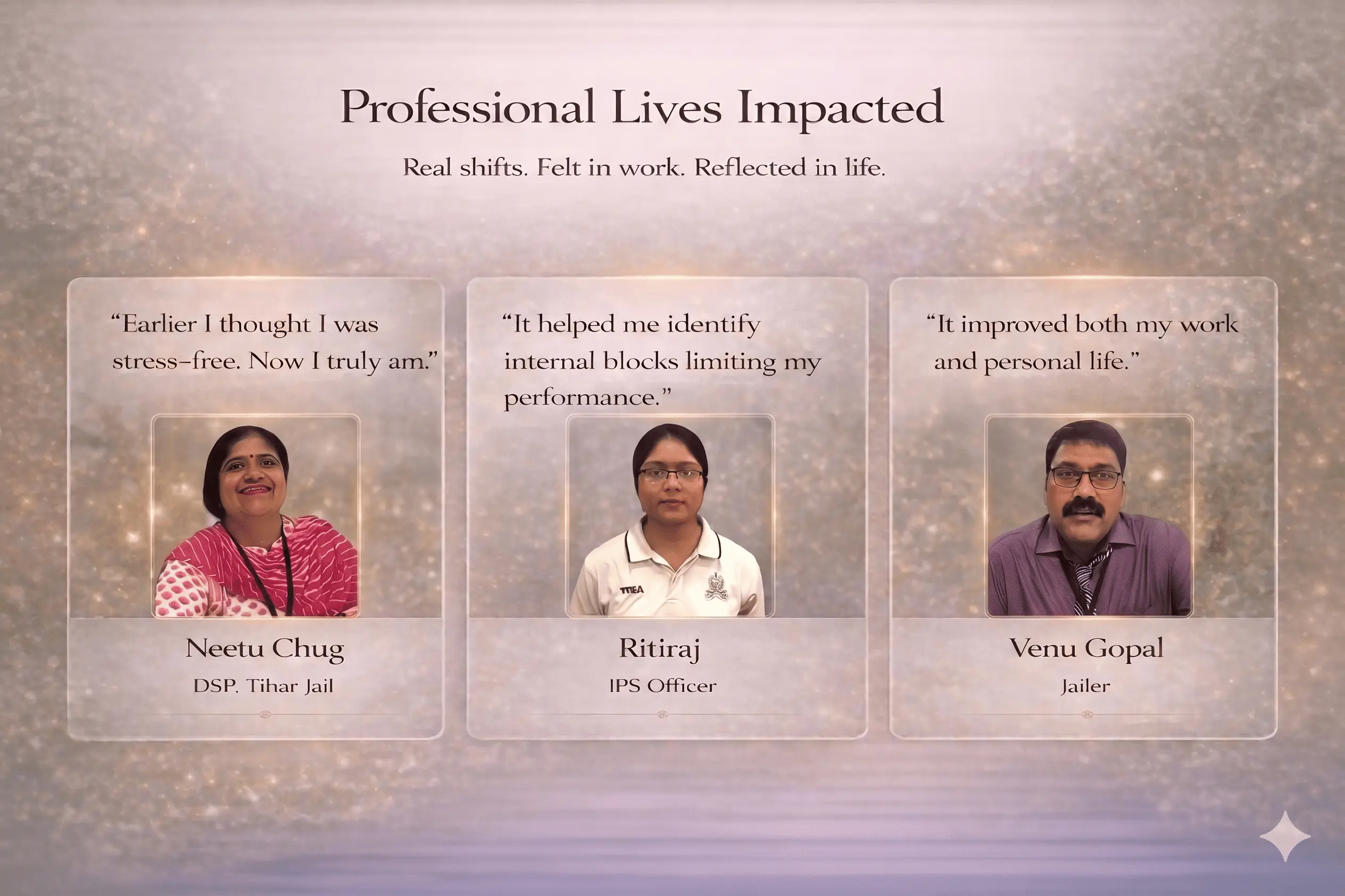 Professionals representing the growing number of individuals who have participated in Spoorthi Wellness corporate meditation and leadership development programs, highlighting real-world impact across demanding work environments.